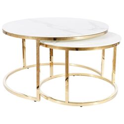 Журнальный столик Signal Muse (White Marble/Gold)
