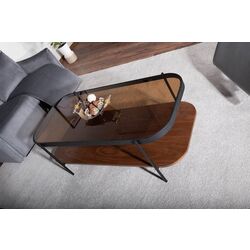 Masa pentru reviste Signal Prima A (Walnut/Amber/Black) Thumb