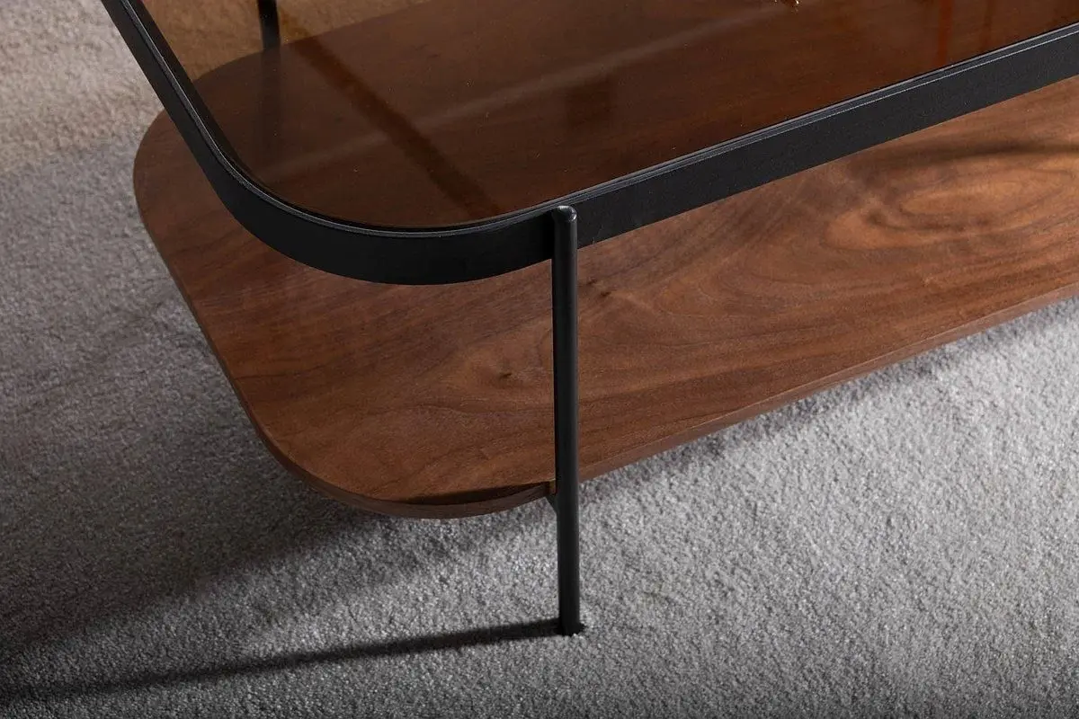 Masa pentru reviste Signal Prima A (Walnut/Amber/Black)