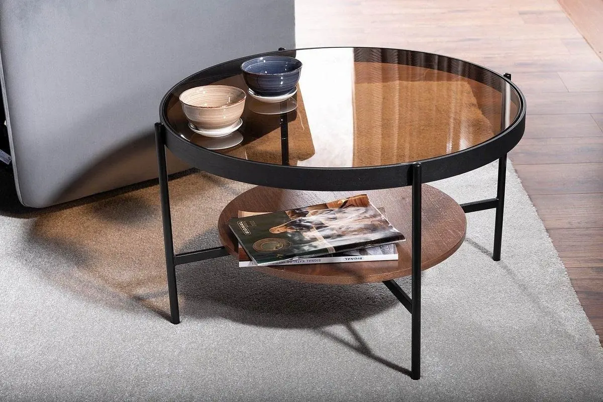 Masa pentru reviste Signal Prima B (Walnut/Amber/Black)