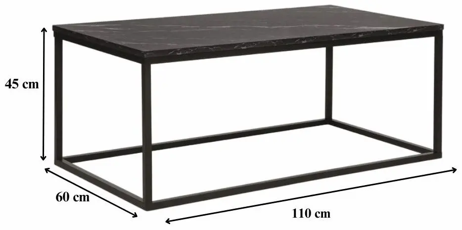 Masa pentru reviste Signal Rossi A (Black Marble/Black) - 2