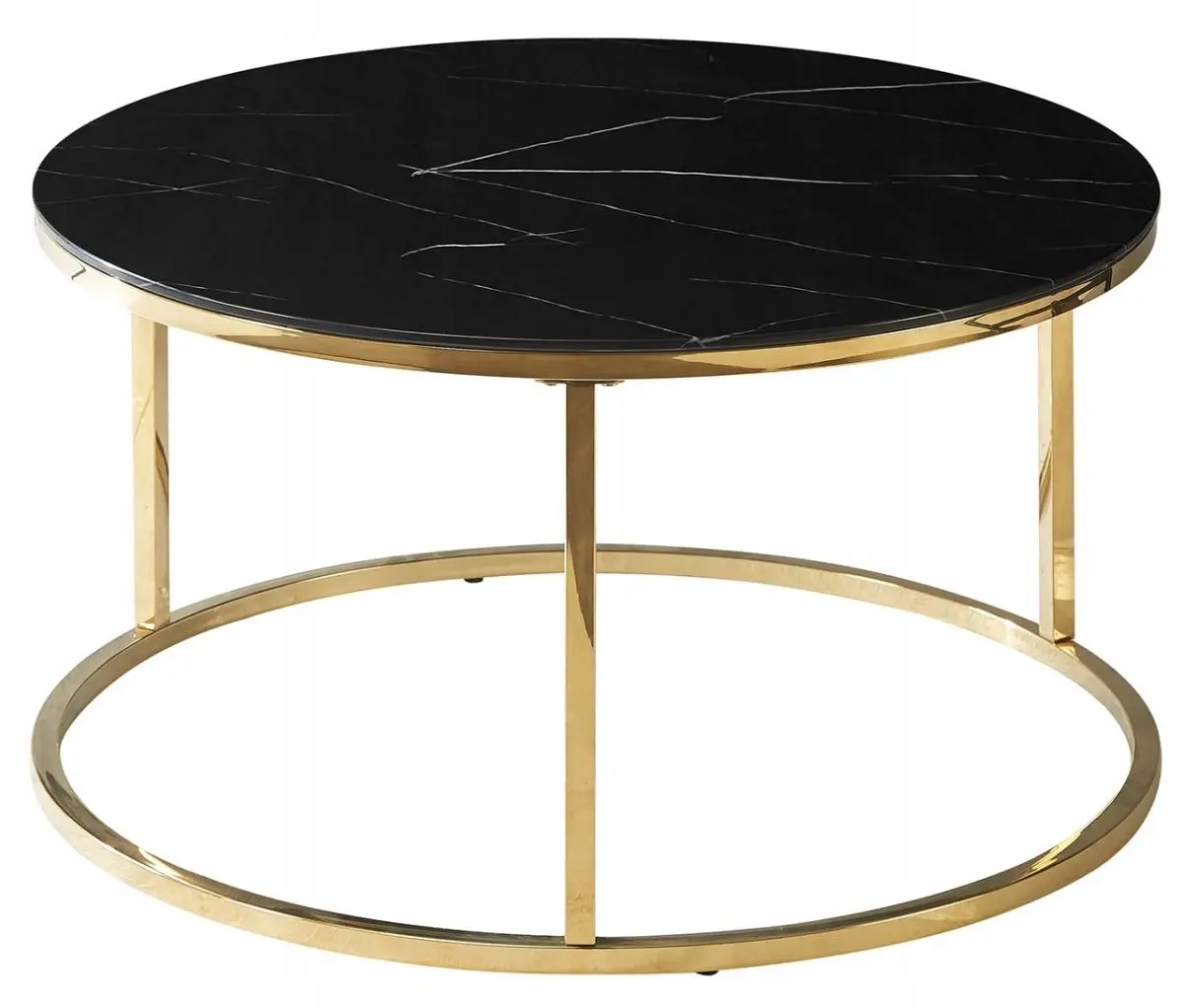 Masa pentru reviste Signal Sabine (Black Marble/Golden)