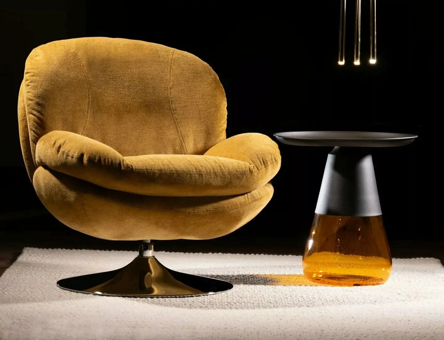 Masa pentru reviste Signal Tiffany A (Black Matt/Orange) - 4