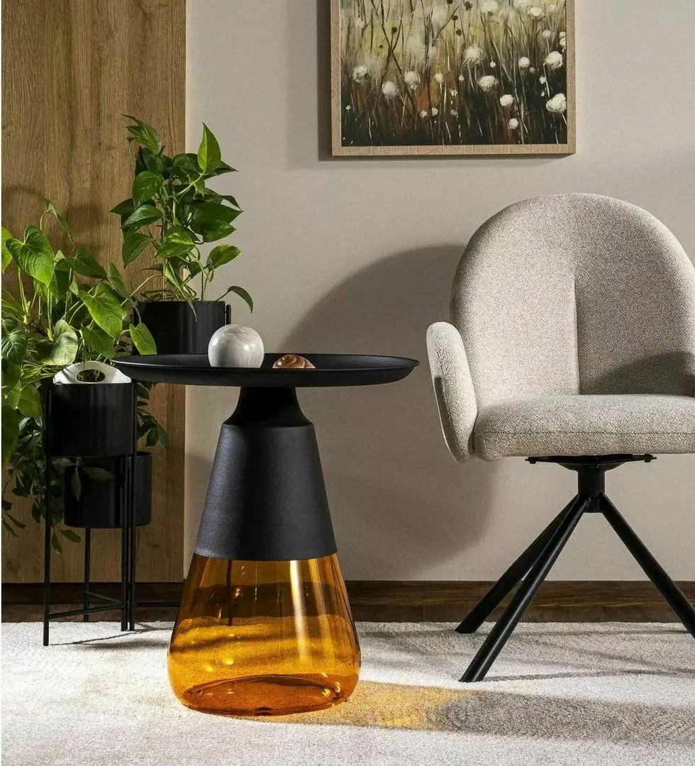 Masa pentru reviste Signal Tiffany A (Black Matt/Orange)