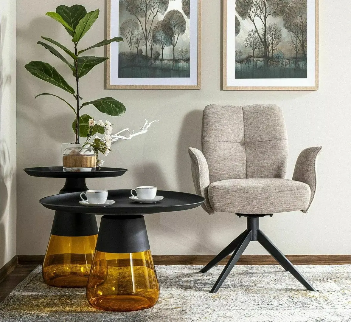 Журнальный столик Signal Tiffany B (Black/Orange)