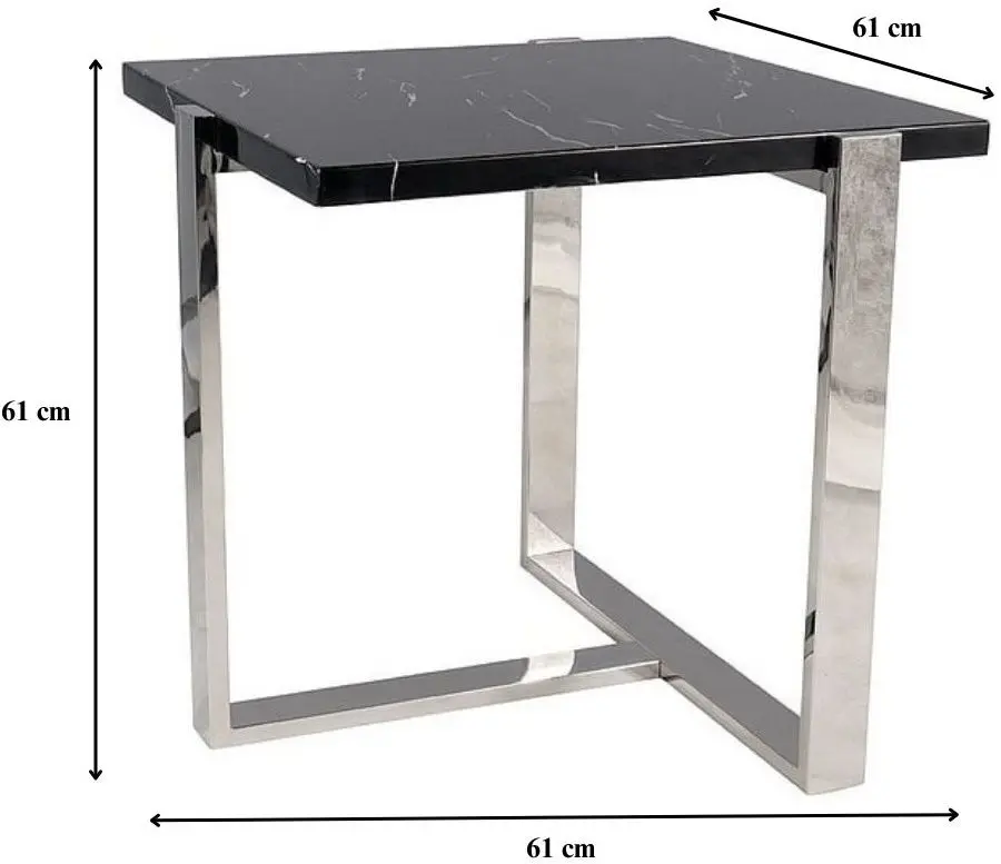 Журнальный столик Signal Vela B (Black Marble/Silver) - 2