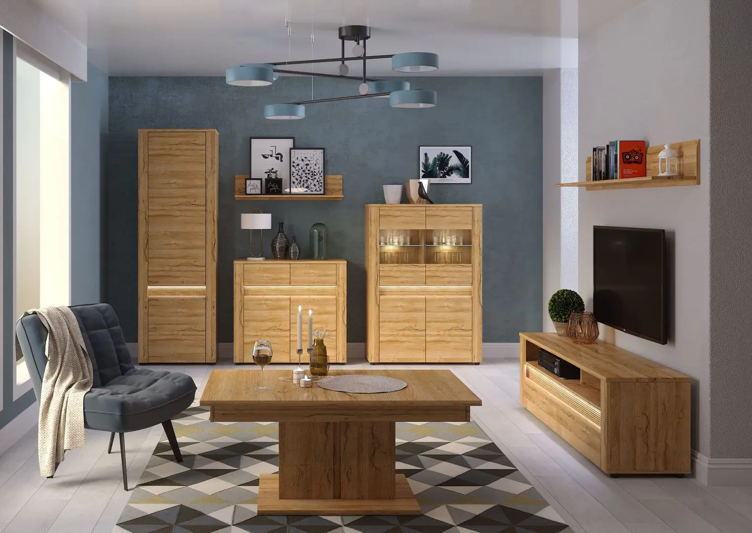 Masa pentru reviste extensibila Sokme Sandi (Grand Oak) - 2