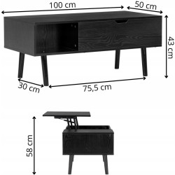 Masa pentru reviste Springos HF0067 (Black) Thumb
