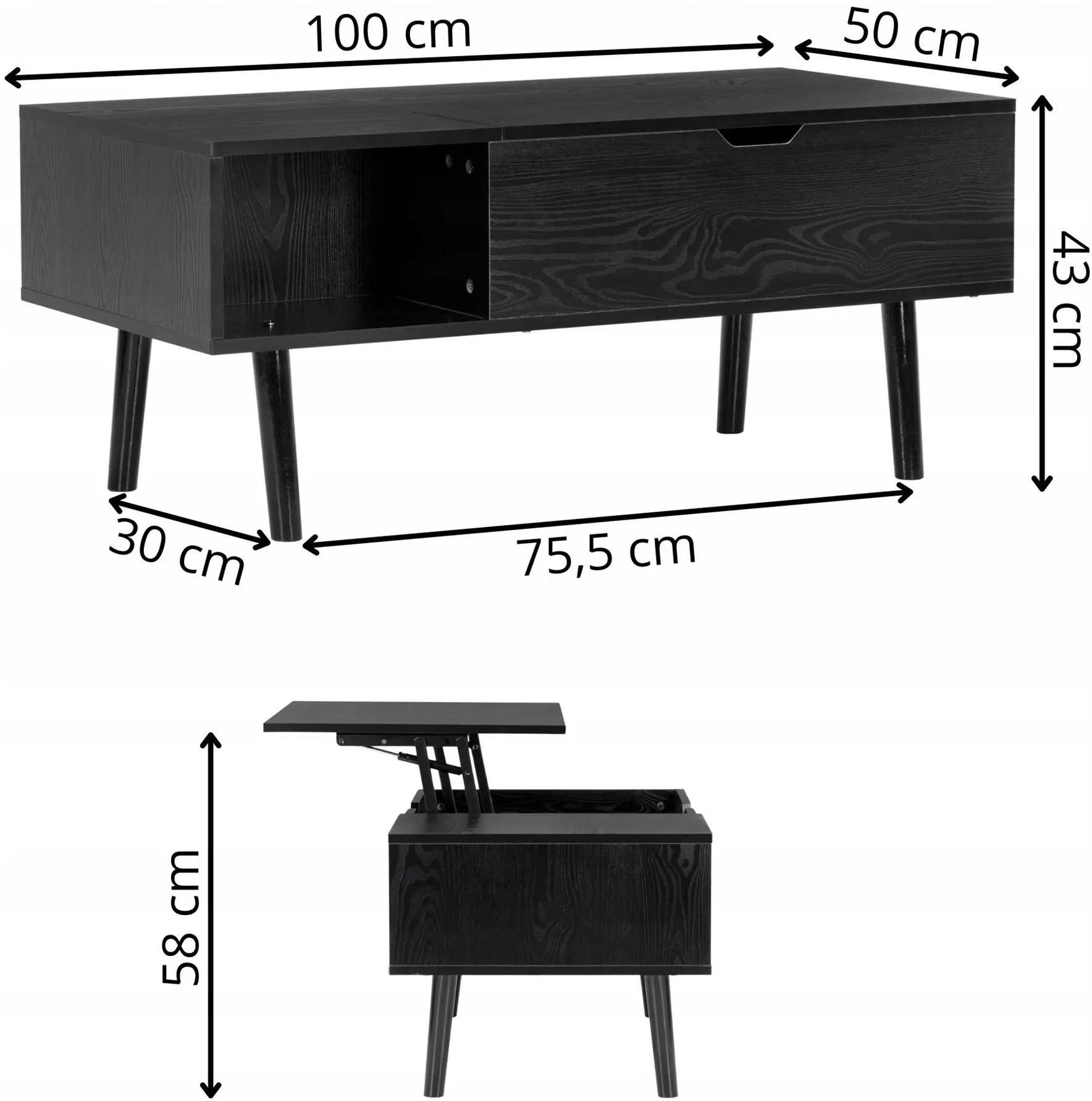 Masa pentru reviste Springos HF0067 (Black) - 7