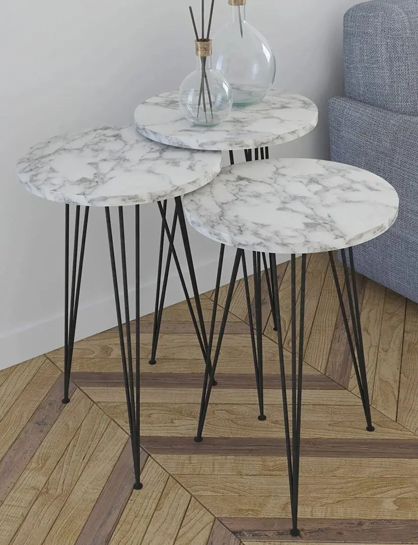 Набор журнальных столиков Studio Casa Mally Ay&Home (Marble/Black) - 2