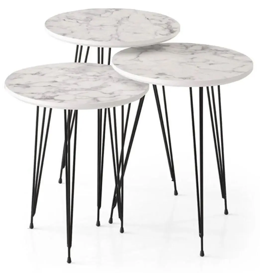 Набор журнальных столиков Studio Casa Mally Ay&Home (Marble/Black) - 3