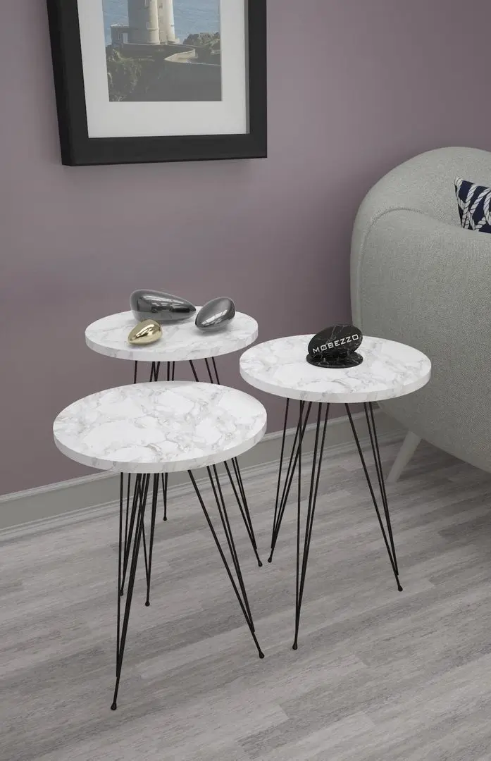 Набор журнальных столиков Studio Casa Mally Ay&Home (Marble/Black)