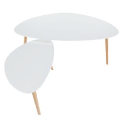 Set mese pentru reviste Tempo Kondela Folko New (White/Beech) Thumb