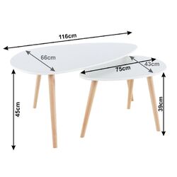 Set mese pentru reviste Tempo Kondela Folko New (White/Beech) Thumb