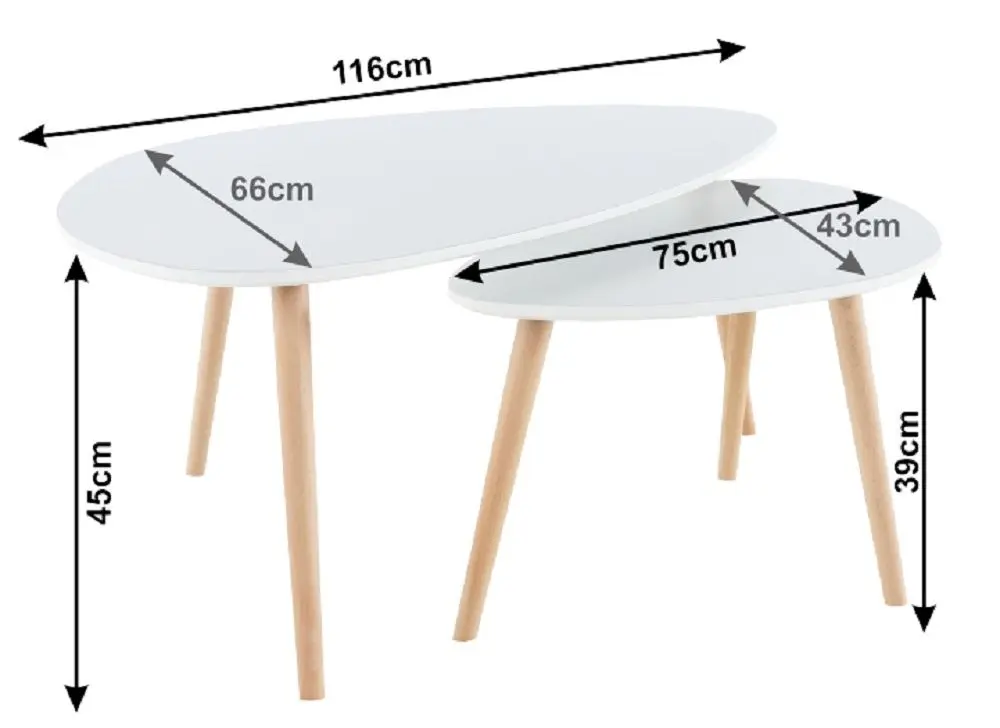 Set mese pentru reviste Tempo Kondela Folko New (White/Beech)