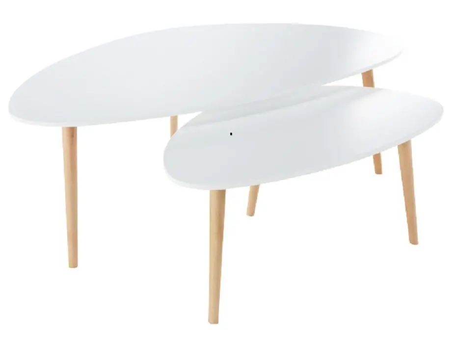 Set mese pentru reviste Tempo Kondela Folko New (White/Beech)