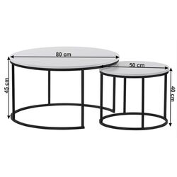 Set mese pentru reviste Tempo Kondela Iklin (White/Black) Thumb