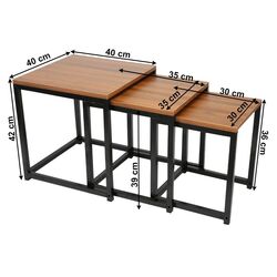 Set mese pentru reviste Tempo Kondela Kastler New Typ 3 (Walnut/Black) Thumb