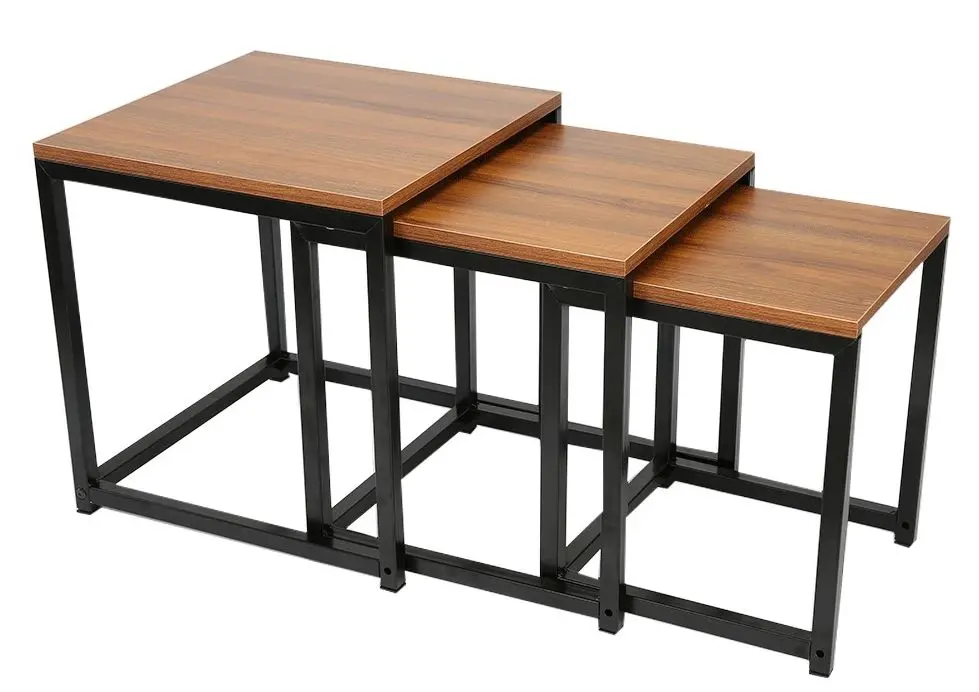 Set mese pentru reviste Tempo Kondela Kastler New Typ 3 (Walnut/Black)