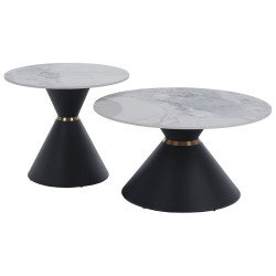 Set masute de cafea Tempo Kondela Mabuz NEW (White Marble/Black) Thumb