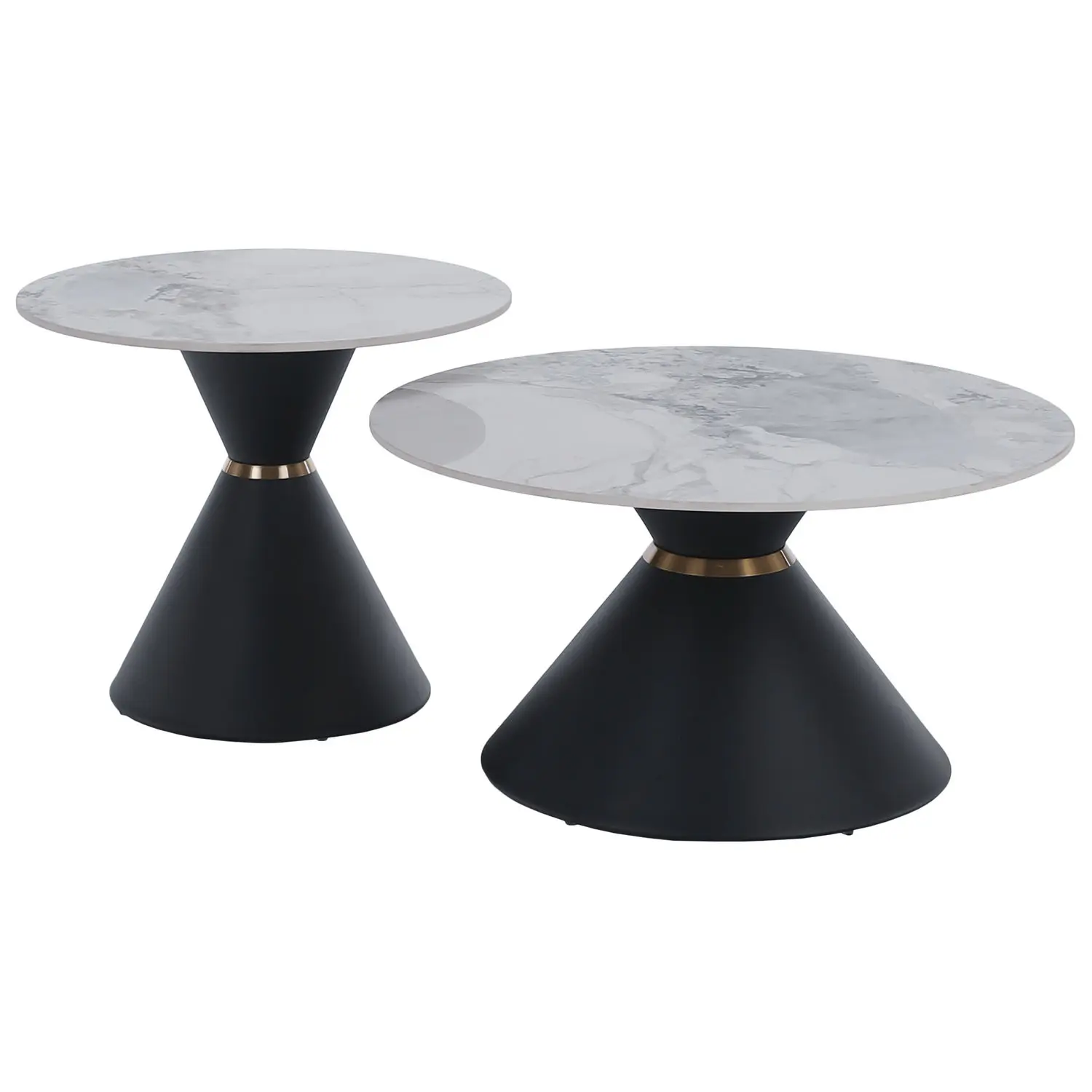 Set masute de cafea Tempo Kondela Mabuz NEW (White Marble/Black) - 2