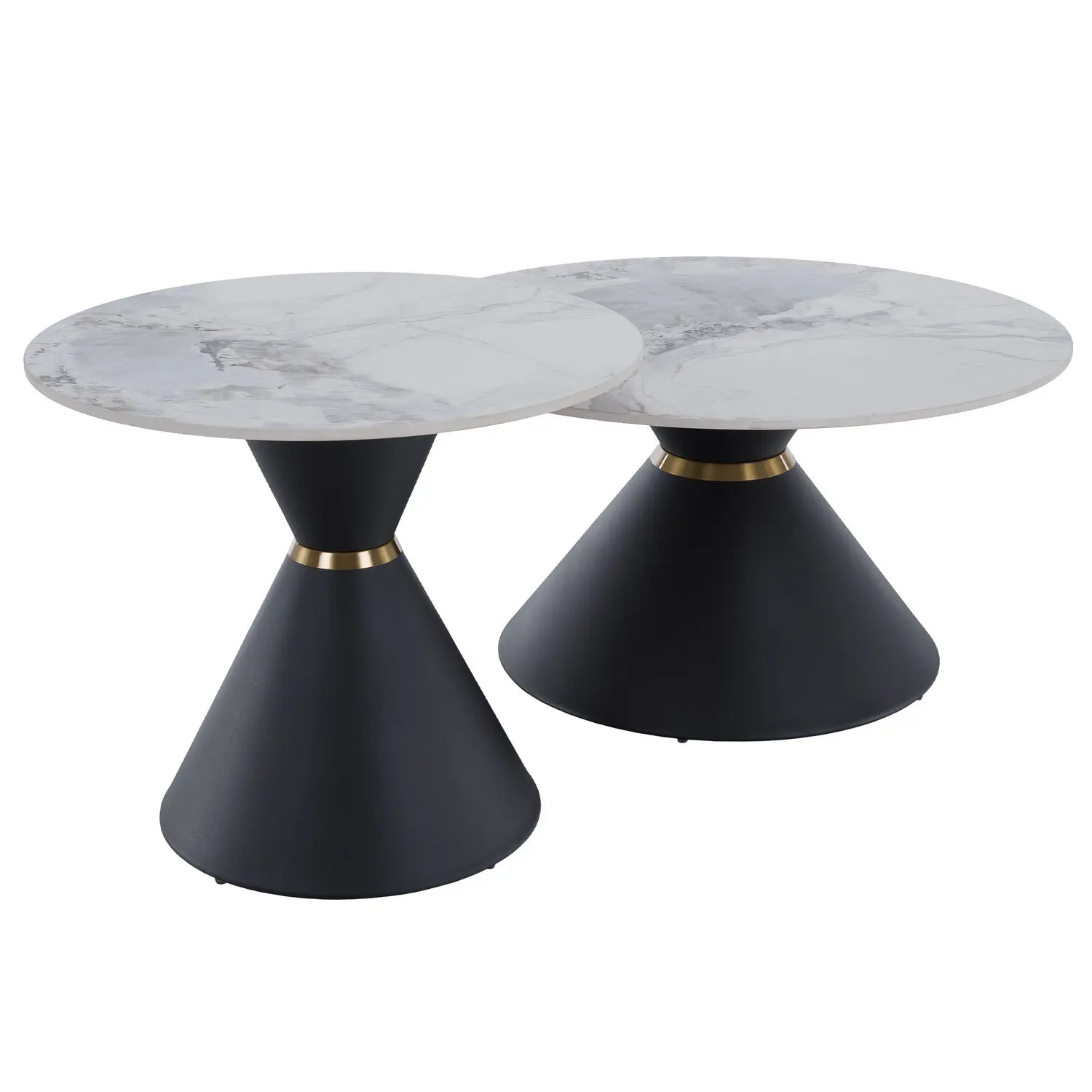 Set masute de cafea Tempo Kondela Mabuz NEW (White Marble/Black) - 3