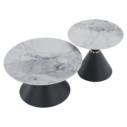Set masute de cafea Tempo Kondela Mabuz NEW (White Marble/Black) Thumb
