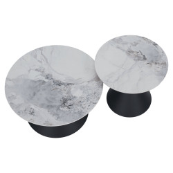 Set masute de cafea Tempo Kondela Mabuz NEW (White Marble/Black) Thumb