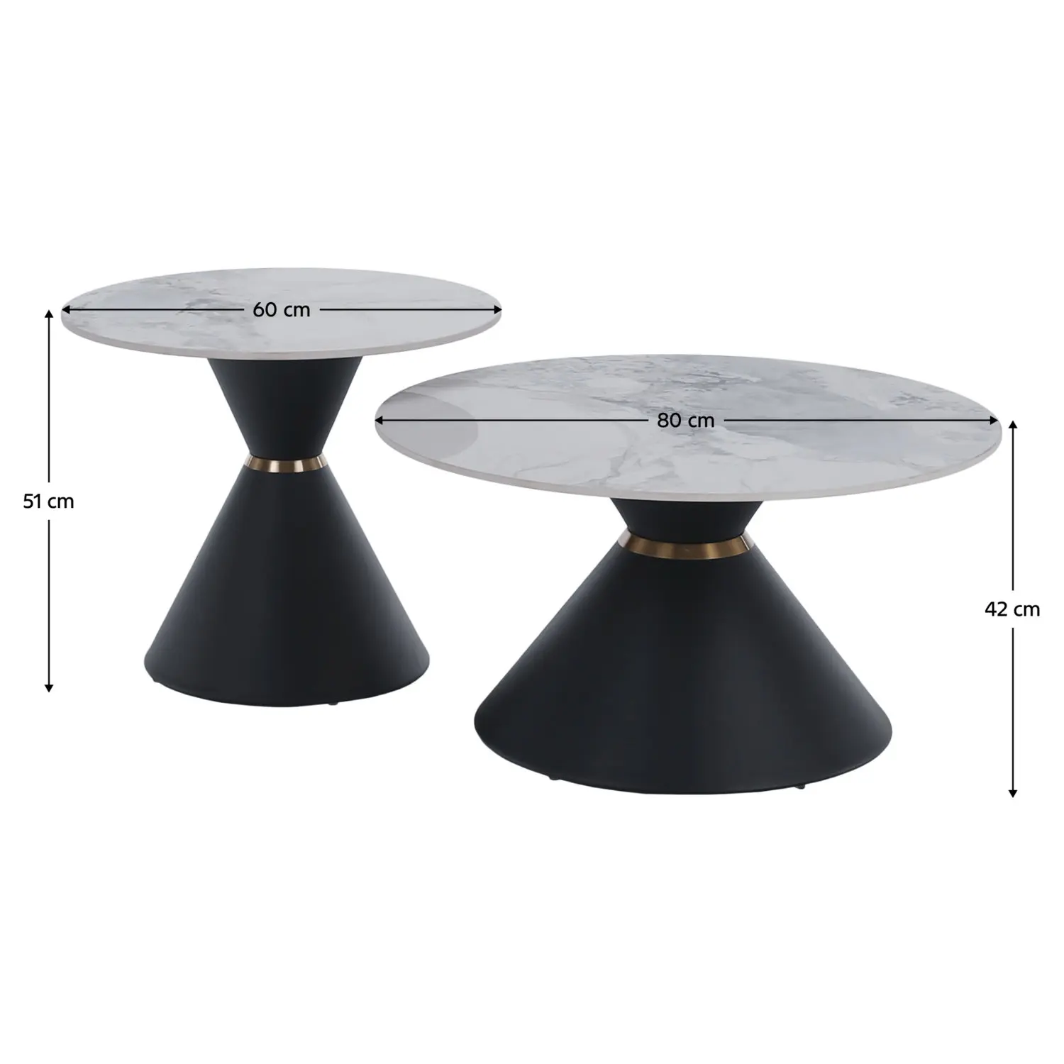 Set masute de cafea Tempo Kondela Mabuz NEW (White Marble/Black) - 10