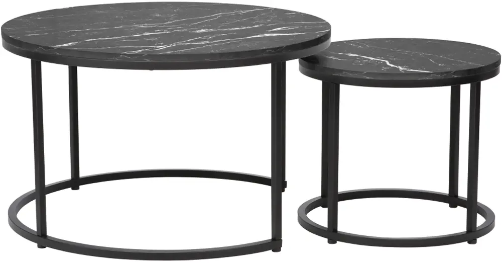 Set masute pentru reviste Tempo Kondela Cirko (Dark Gray/Black)