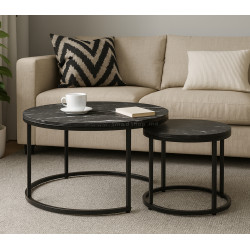 Set masute pentru reviste Tempo Kondela Cirko (Dark Gray/Black)