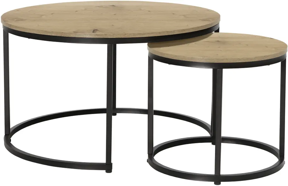 Set masute pentru reviste Tempo Kondela Cirko (Oak/Black)