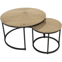 Set masute pentru reviste Tempo Kondela Cirko (Oak/Black) Thumb