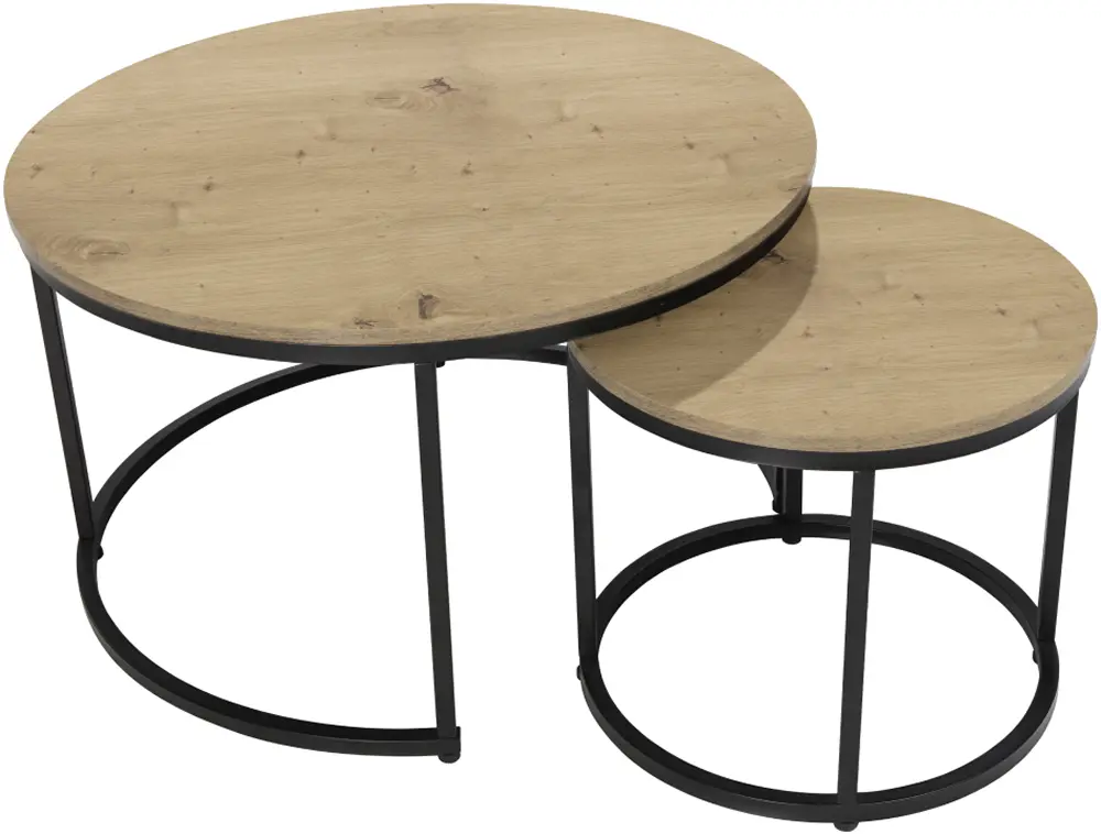 Set masute pentru reviste Tempo Kondela Cirko (Oak/Black)