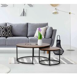 Набор журнальных столиков Tempo Kondela Cirko (Walnut/Black)