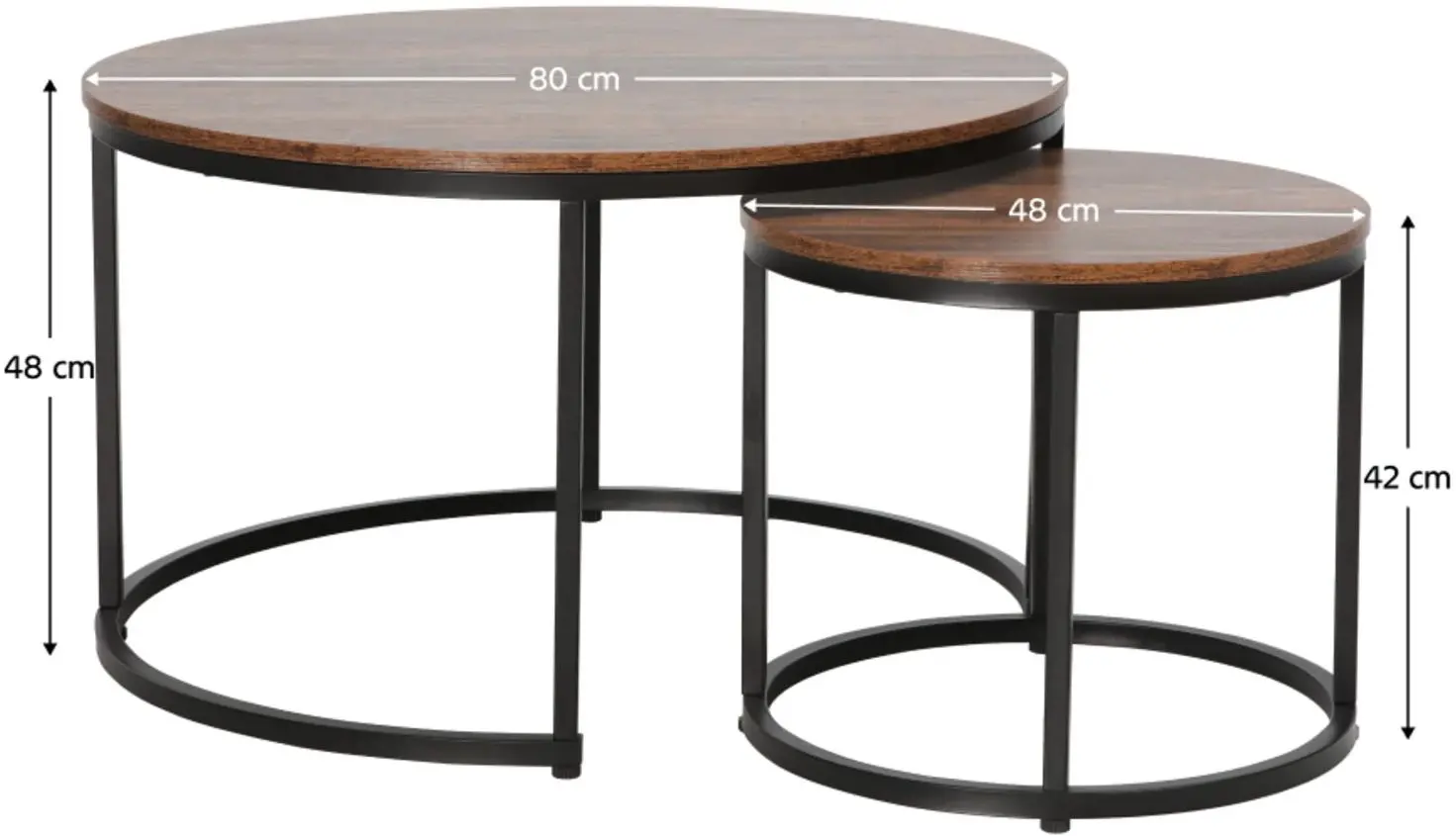 Набор журнальных столиков Tempo Kondela Cirko (Walnut/Black) - 4