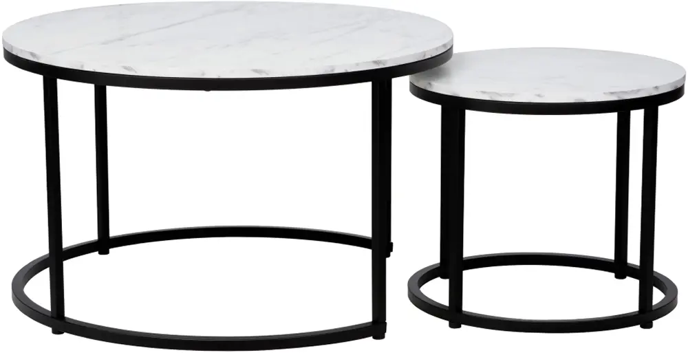 Set masute pentru reviste Tempo Kondela Cirko (White/Black)