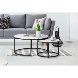 Set masute pentru reviste Tempo Kondela Cirko (White/Black)