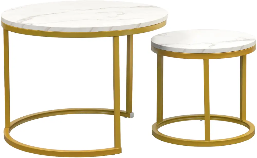 Set masute pentru reviste Tempo Kondela Damon (Golden/Marble) - 2