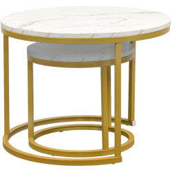 Set masute pentru reviste Tempo Kondela Damon (Golden/Marble) Thumb