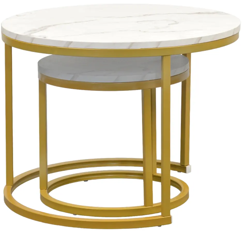 Set masute pentru reviste Tempo Kondela Damon (Golden/Marble) - 3