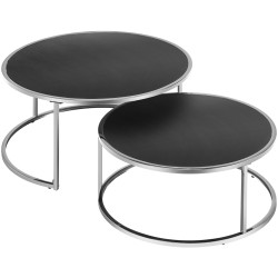 Set masute pentru reviste Tempo Kondela Donovan 2 New (Silver/Black) Thumb