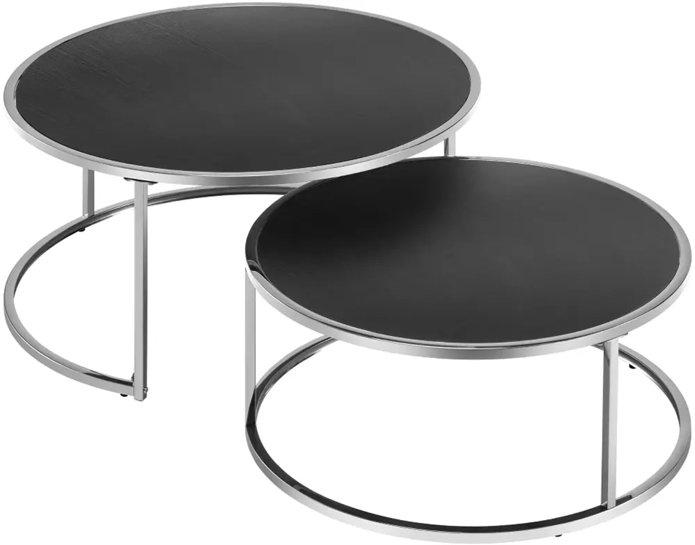 Set masute pentru reviste Tempo Kondela Donovan 2 New (Silver/Black)