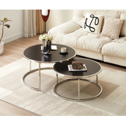 Set masute pentru reviste Tempo Kondela Donovan 2 New (Silver/Black)