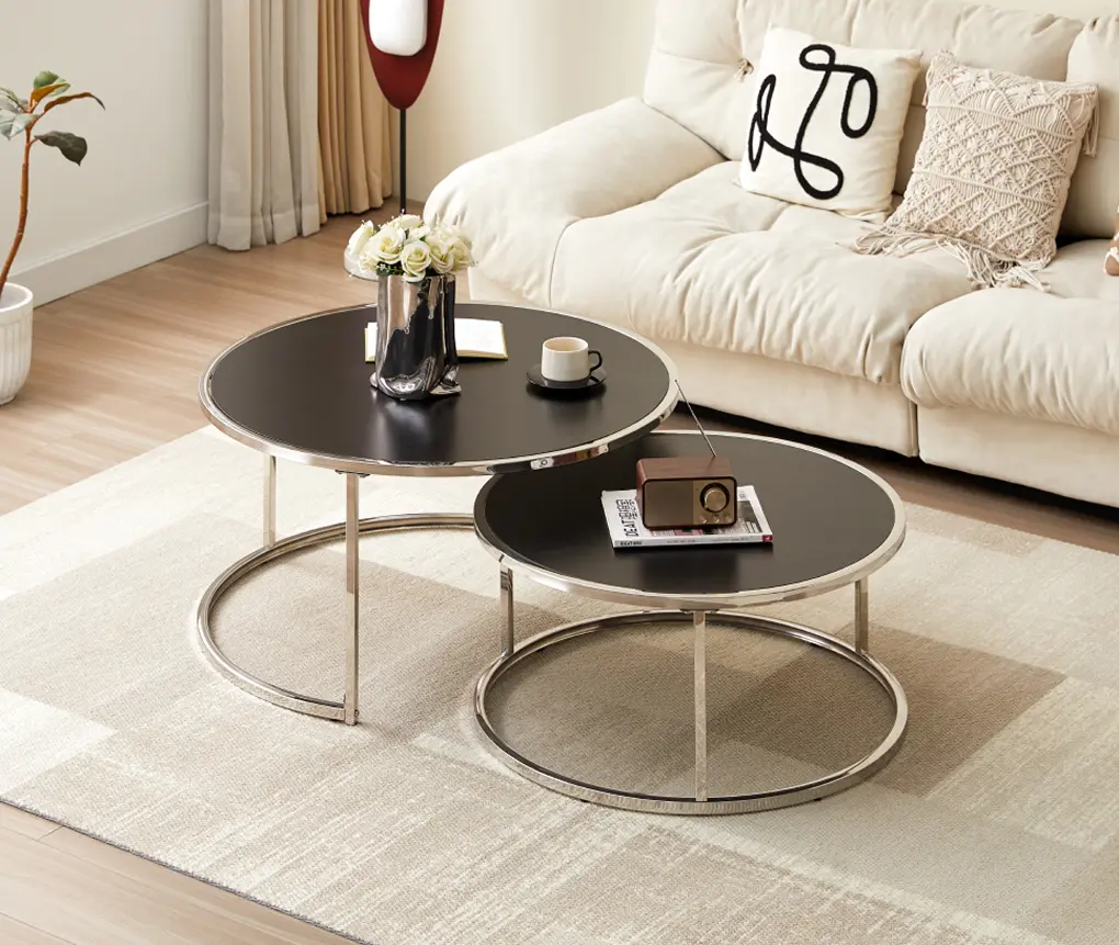 Set masute pentru reviste Tempo Kondela Donovan 2 New (Silver/Black)