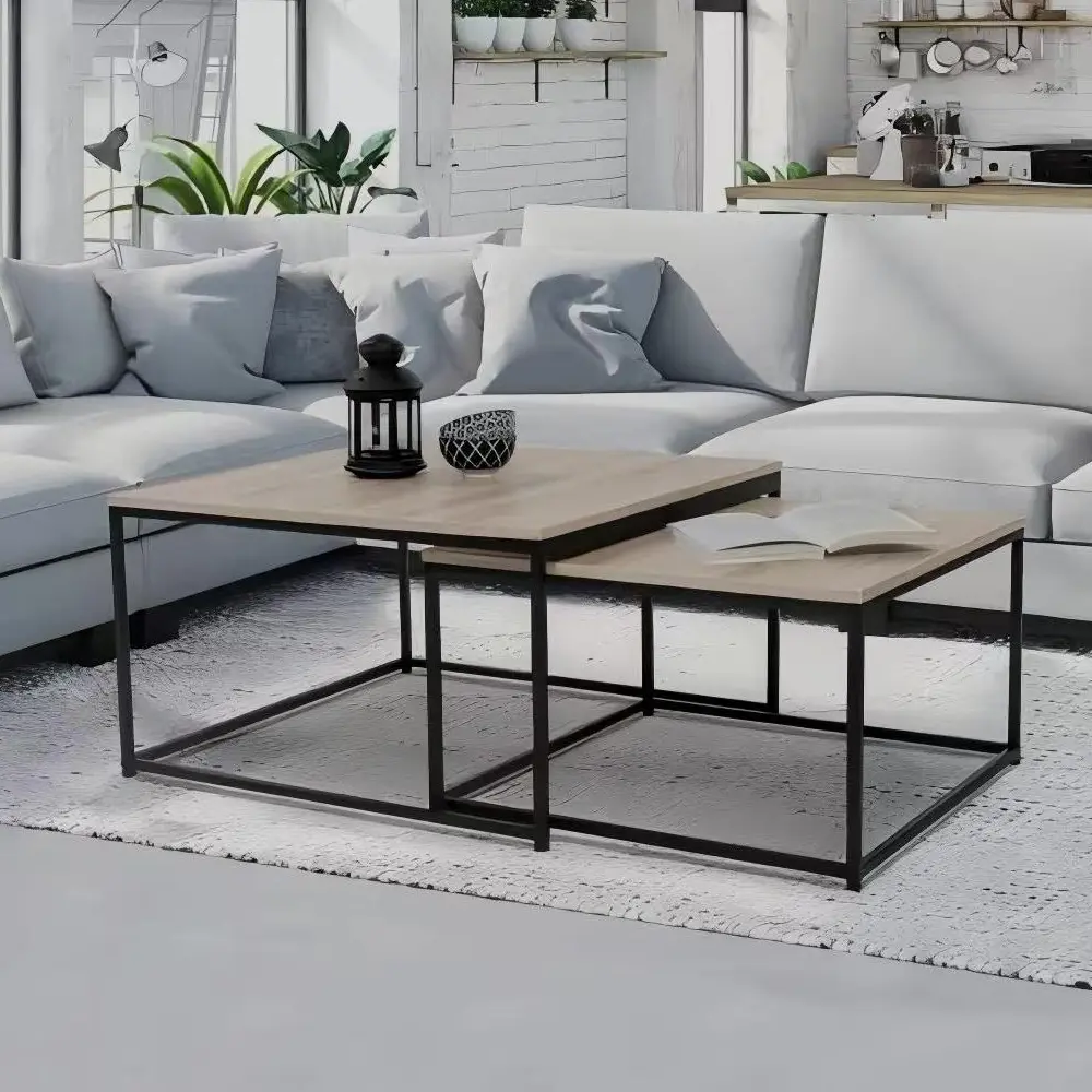 Set masute pentru reviste Tempo Kondela Kastler 2 New Typ 1 (Sonoma Oak/Black)