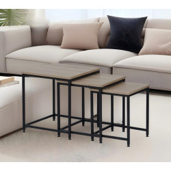 Набор журнальных столиков Tempo Kondela Kastler 2 New Typ 3 (Sonoma Oak/Black)