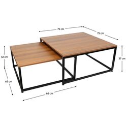 Set mese pentru reviste Tempo Kondela Kastler Typ 1 (Walnut/Black) Thumb