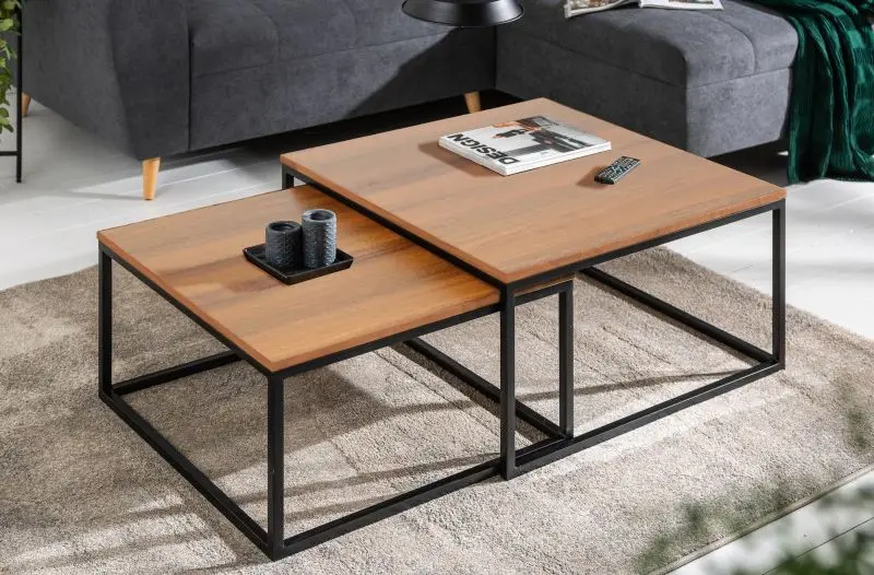 Set mese pentru reviste Tempo Kondela Kastler Typ 1 (Walnut/Black)