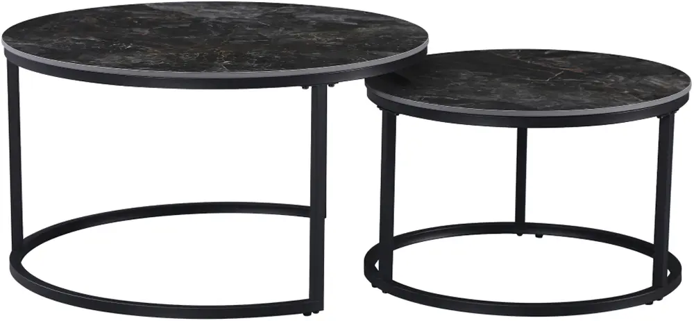 Set masute pentru reviste Tempo Kondela Lastro (Black Marble)